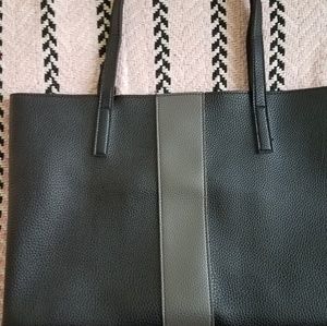 Vince Camuto Luck Black/Grey Vegan Leather Tote